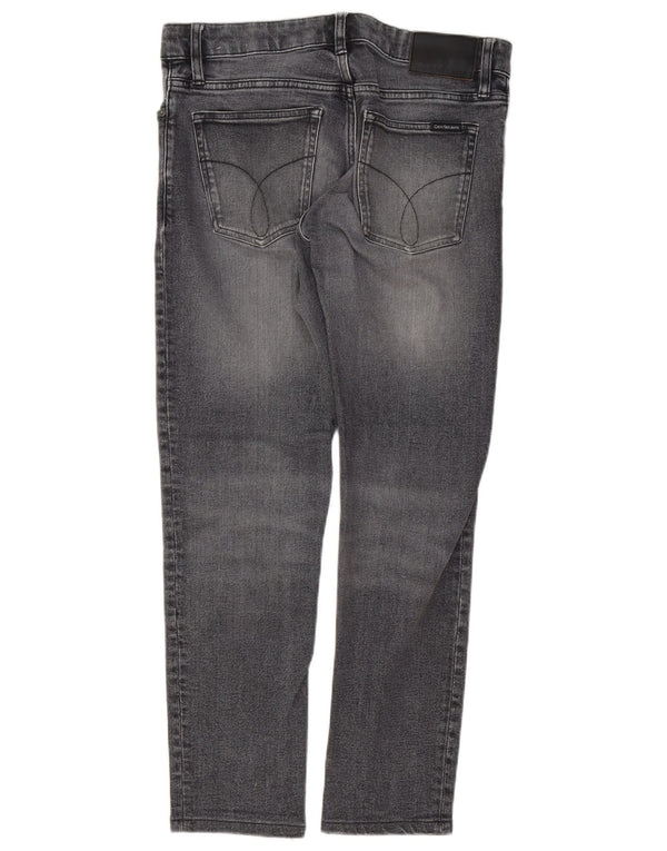 CALVIN KLEIN Vaqueros rectos para hombre W32 L28 Algodón gris