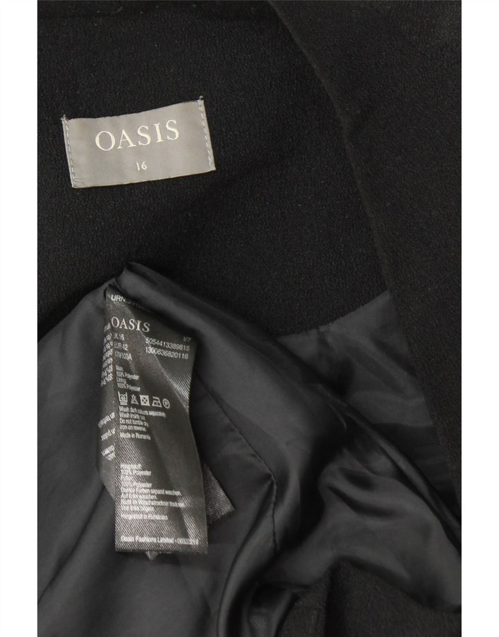 Oasis Chaqueta tipo blazer abierta para mujer UK 46 Grande Poliéster negro