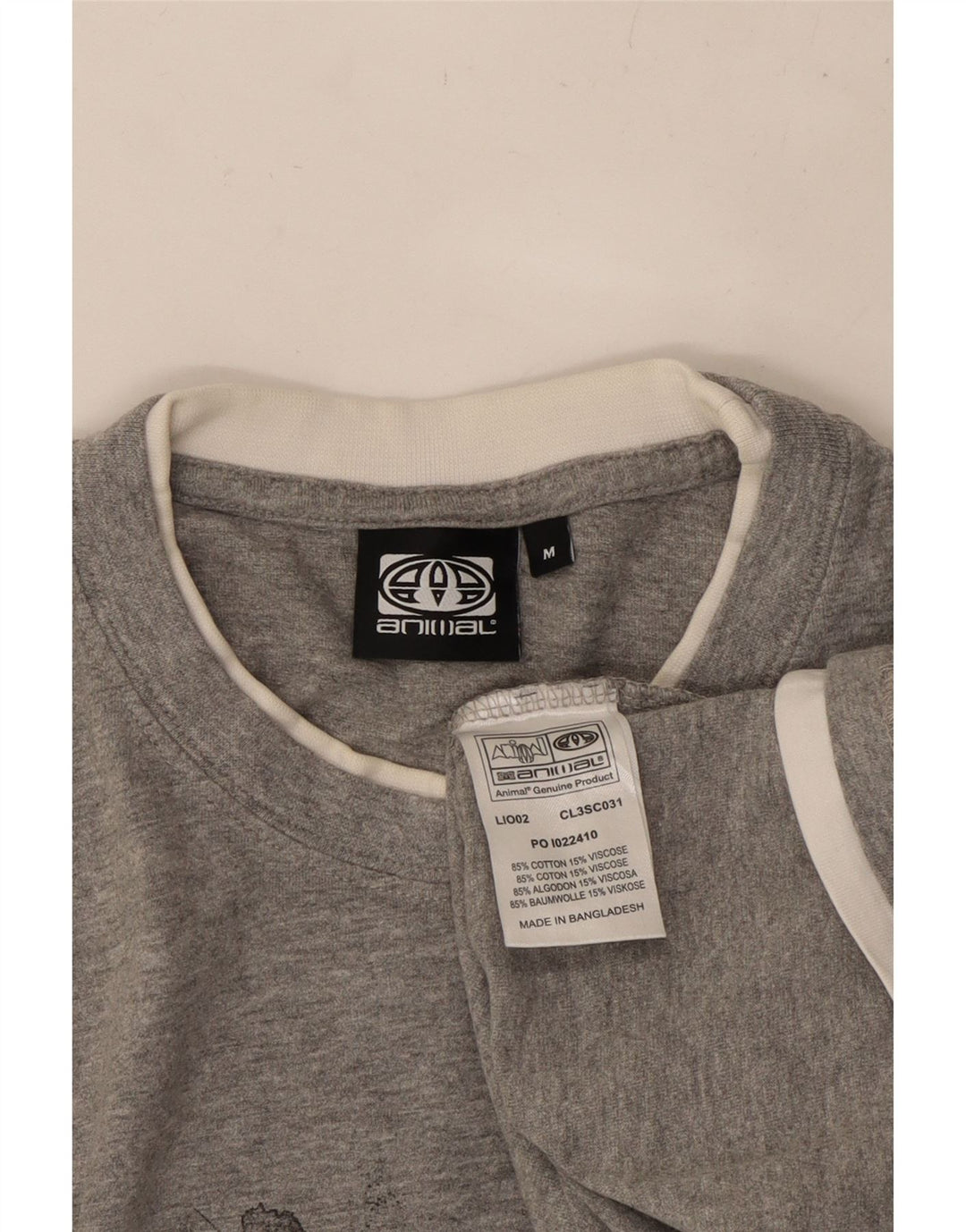 ANIMAL Camiseta gráfica para hombre Top Algodón gris medio