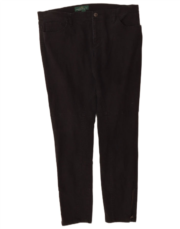 RALPH LAUREN Vaqueros ajustados para mujer US 14 XL W36 L29 Algodón negro
