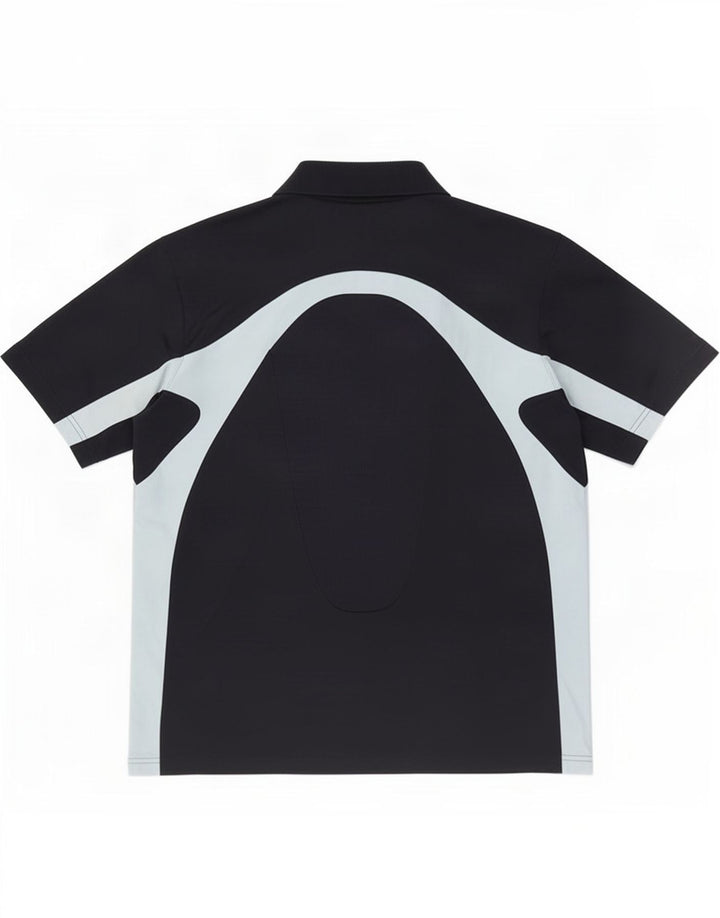 Polo Adidas Hombre Grande Negro Colorblock Poliéster