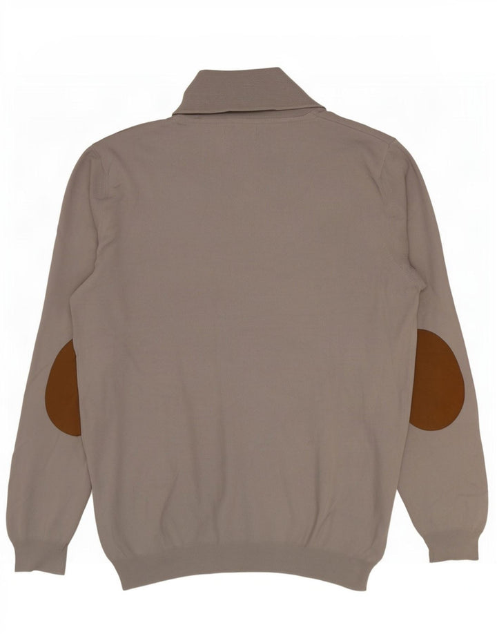 Zara Hombre Jersey Con Cuello Chal Jersey Grande Gris Algodón