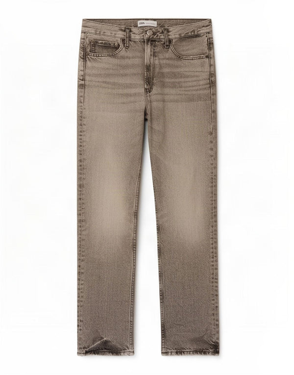 Zara Jeans rectos para mujer EU 38 Small W28 L31 Algodón gris