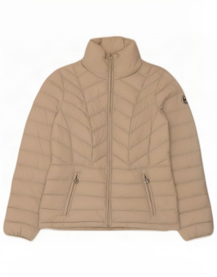 Michael Kors Chaqueta acolchada para mujer UK 10 Small Beige Nylon