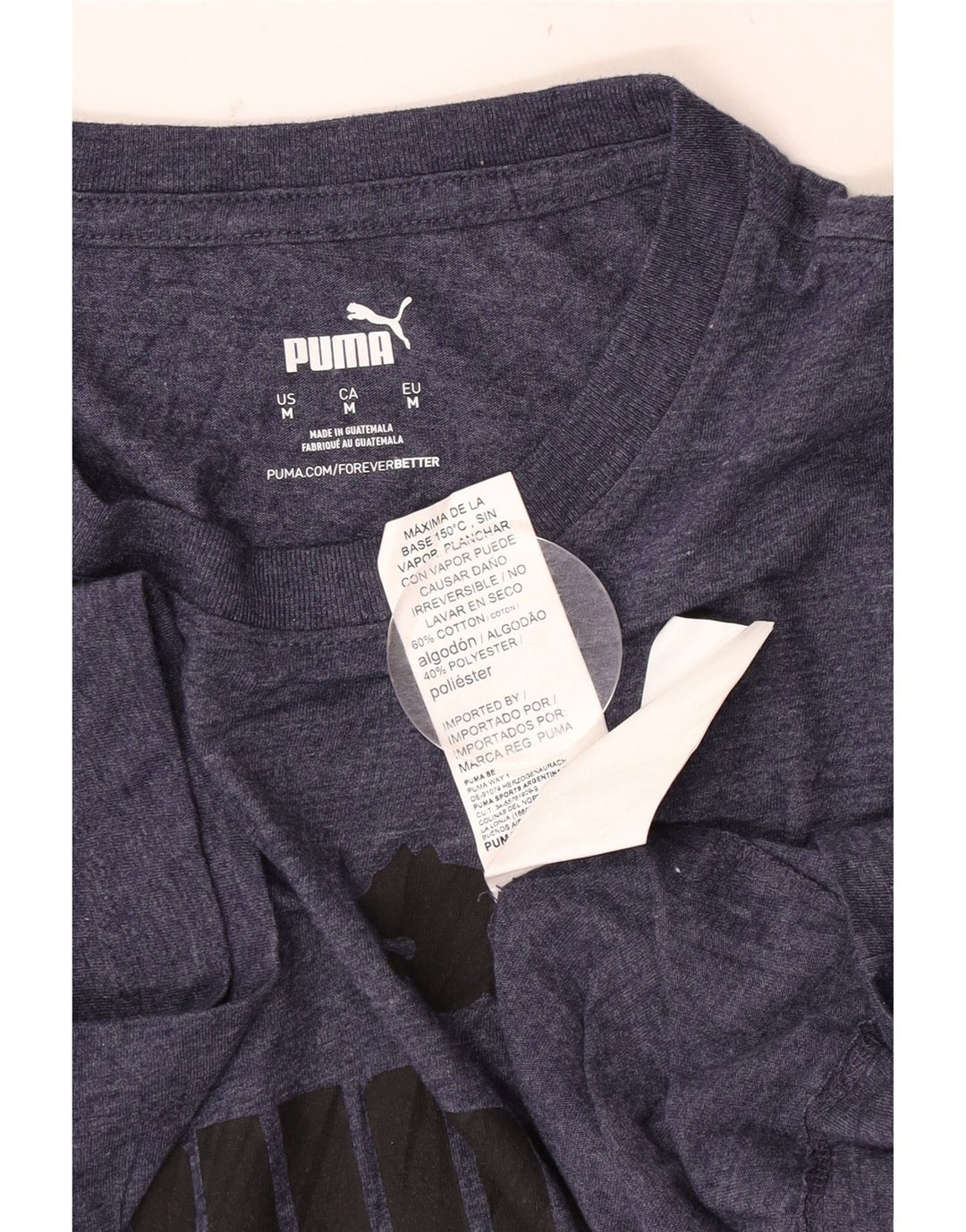 Puma Camiseta gráfica para hombre Top mediano de algodón moteado en azul marino