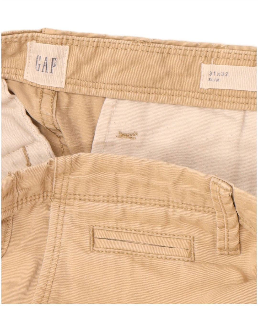 GAP Pantalones chinos ajustados para hombre W31 L32 Algodón beige