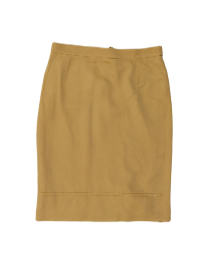 MAX MARA Womens Pencil Skirt W32 Large Yellow Silk