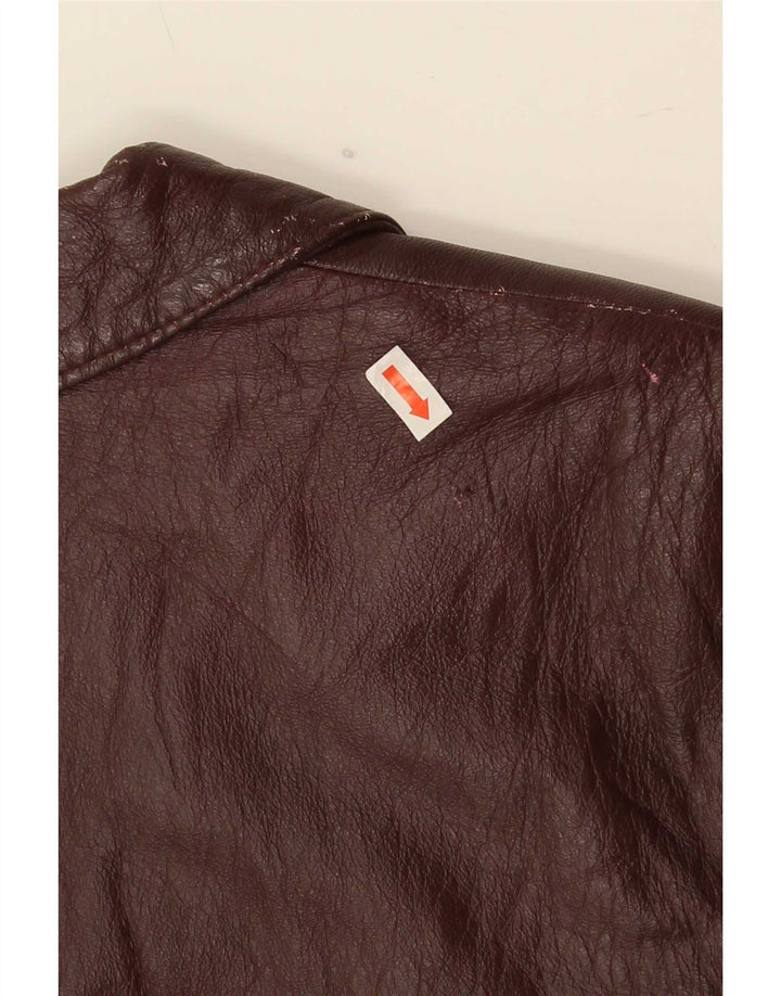 Vintage mujer 4 botones Blazer chaqueta Reino Unido 14 grande borgoña