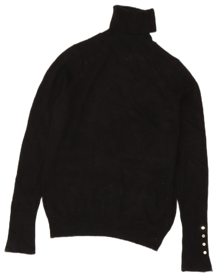 Zara Mujer Roll Neck Jumper Sweater UK 10 Small Negro