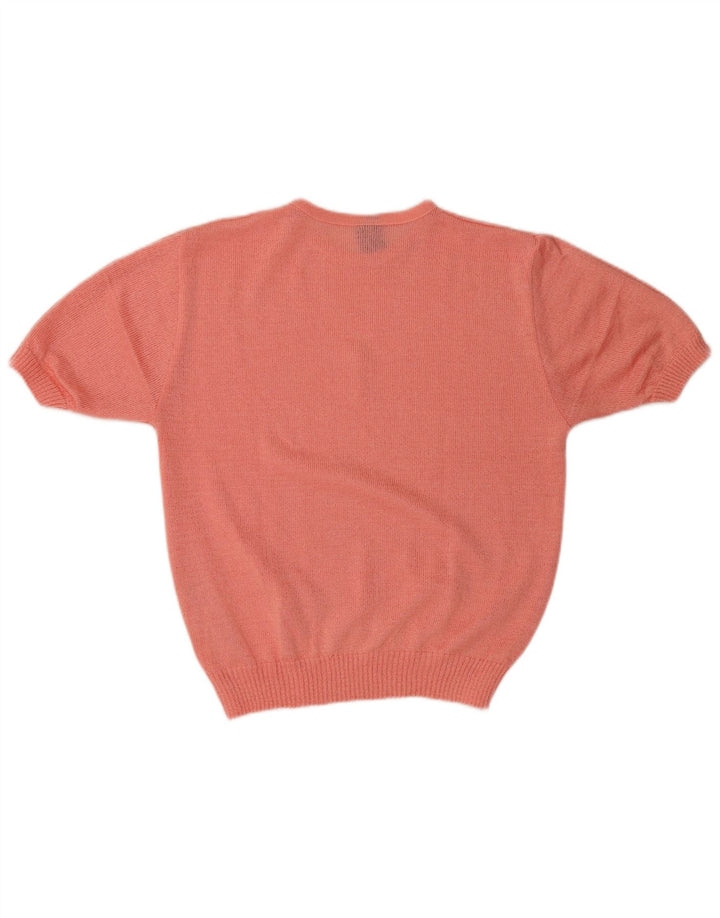 Blusa vintage de manga corta para mujer Top IT 44 Acrílico rosa medio
