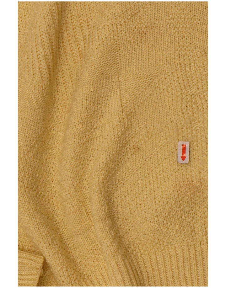 Mark Astor - Jersey de cuello redondo para hombre IT 52 grande amarillo geométrico