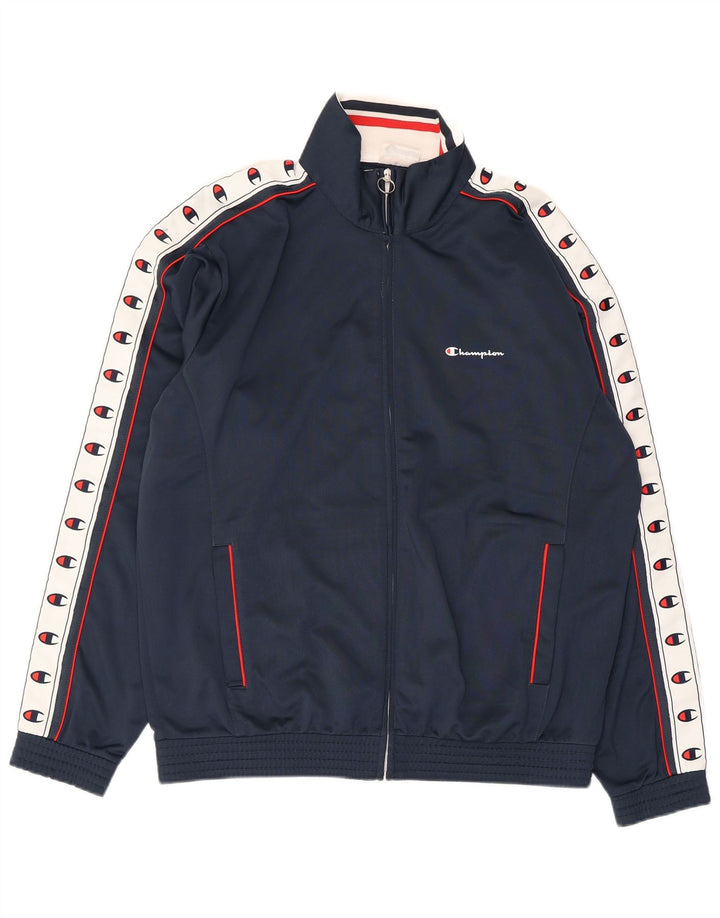CHAMPION Chaqueta superior de chándal con gráfico para hombre, talla grande, color azul marino