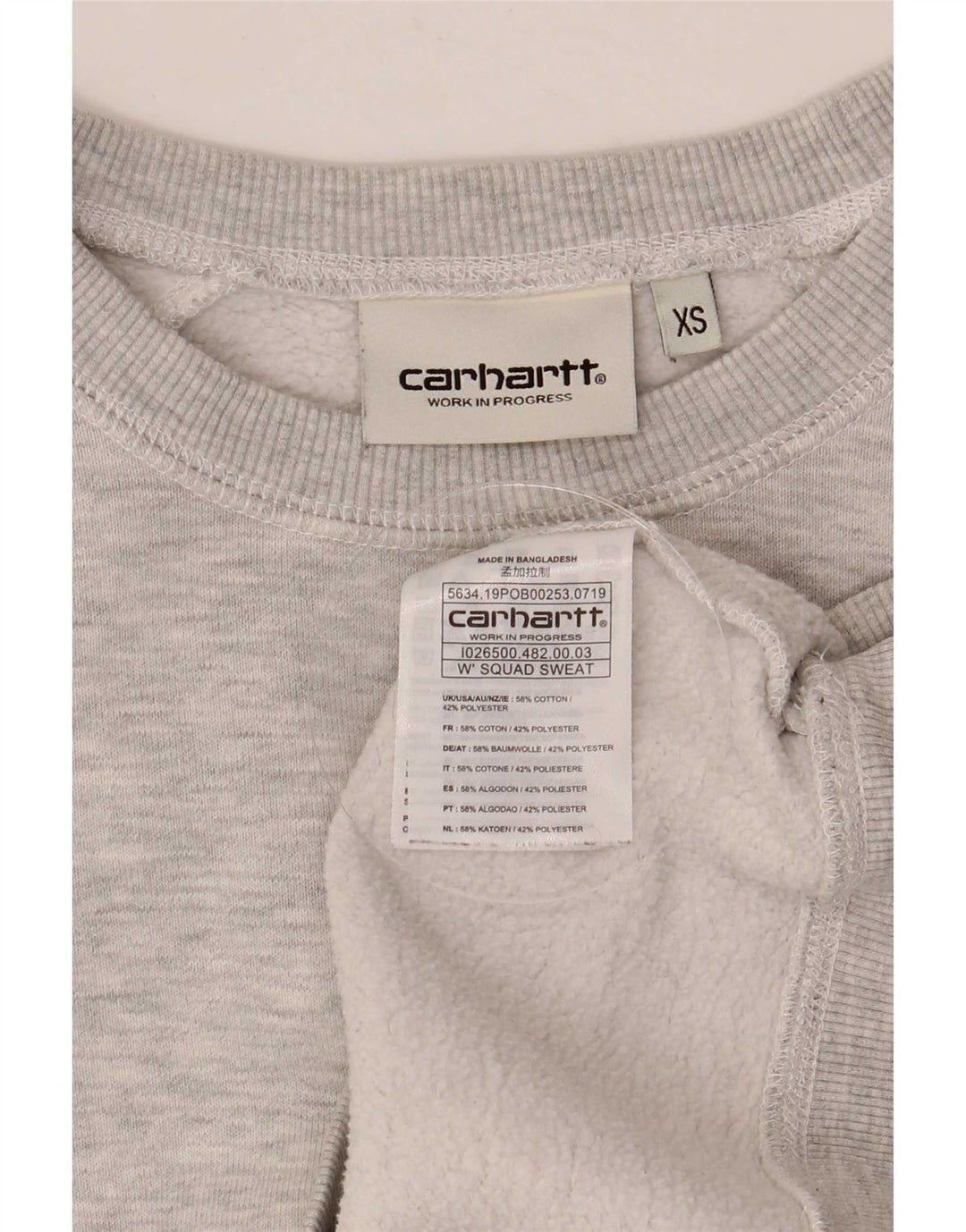 Carhartt - Sudadera extragrande para mujer, talla 6, XS, algodón gris