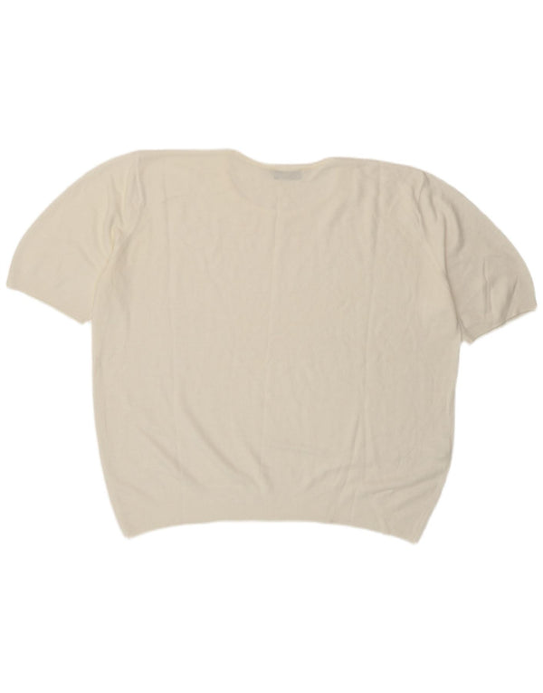 Marks & Spencer Blusa de manga corta para mujer UK 20 2XL Acrílico blanco
