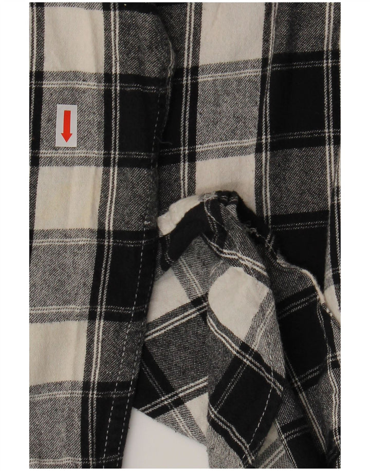 LEVI'S Camisa de franela para mujer UK 10 Small Black Check Cotton