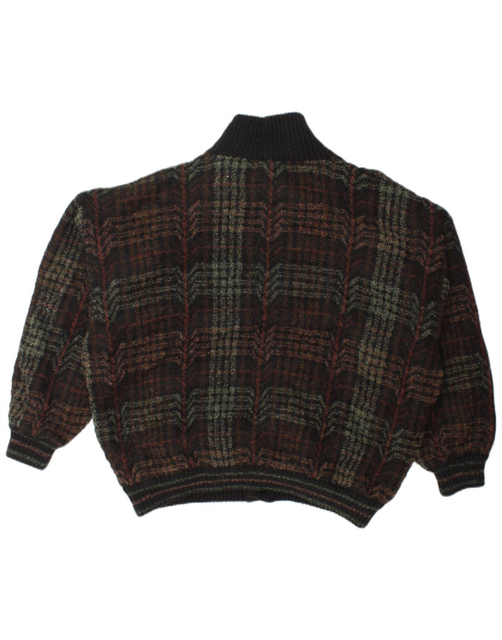 Lancetti Chaqueta bomber de punto para hombre UK 40 Large Green Check