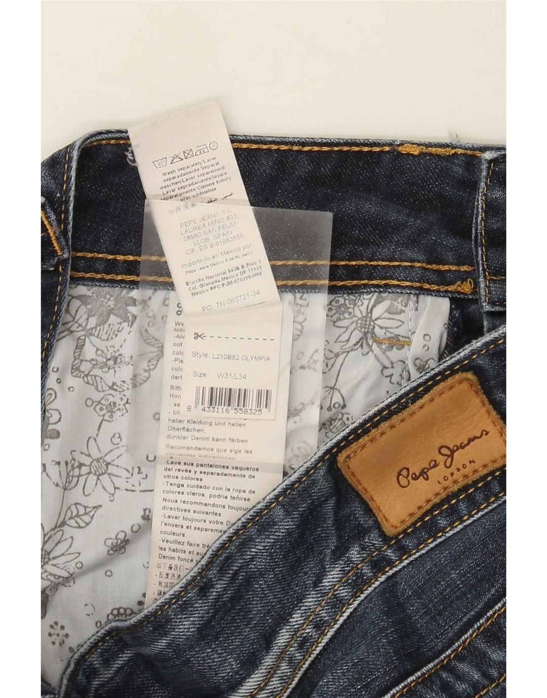 PEPE Jeans Mujer Suelto W31 L34 Azul Algodón
