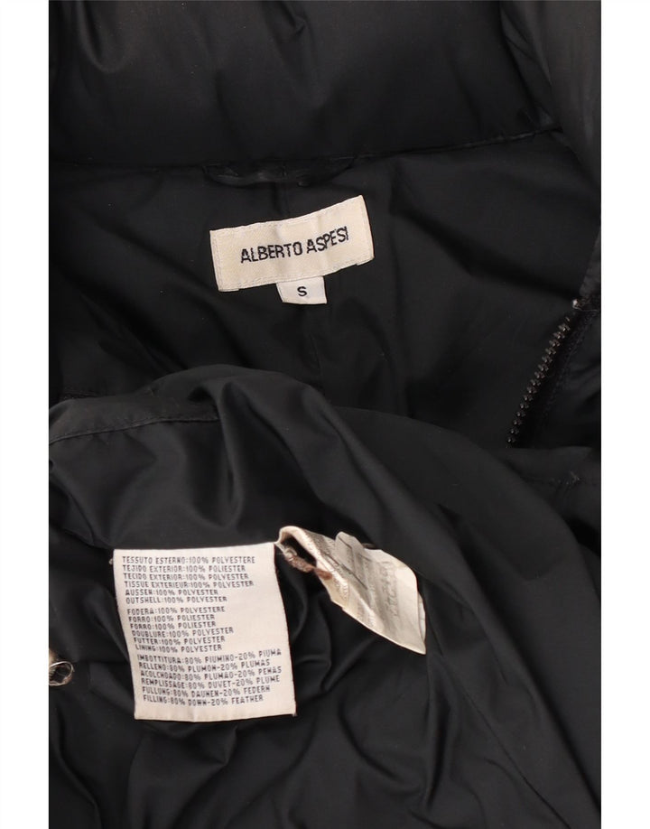 Alberto Aspesi Abrigo acolchado para mujer UK 10 Small Poliéster negro