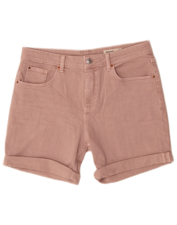 Marks & Spencer Pantalones cortos vaqueros para mujer UK 12 Medium W30 Algodón rosa