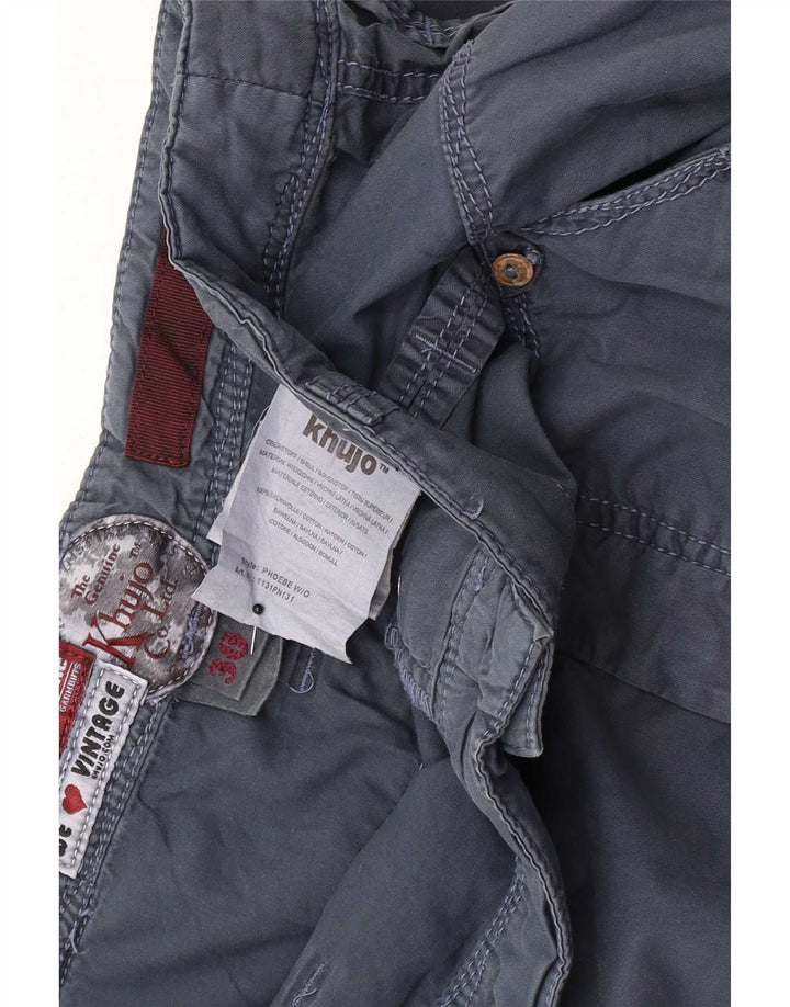 KHUJO Pantalones Harem Mujer W30 L29 Algodón Azul Marino
