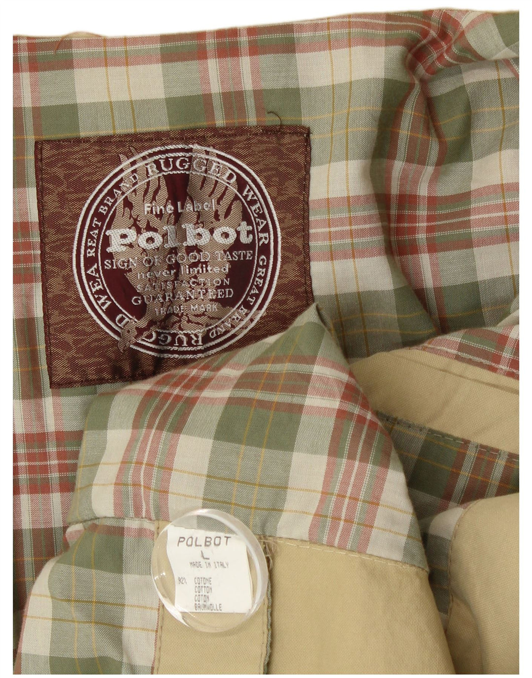 Polbot Chaqueta utilitaria con capucha para hombre UK 40 Large Beige Cotton