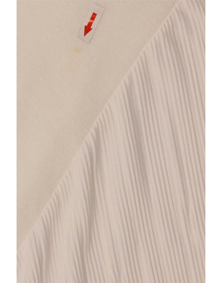 Zara Vestido recto de manga larga para mujer UK 44 Poliéster blanco mediano