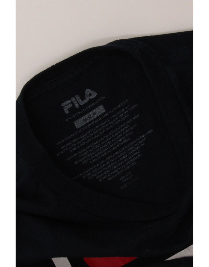 Fila Camiseta gráfica para hombre Top Medium Azul marino Algodón