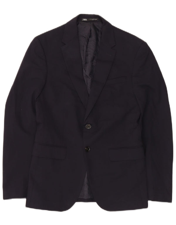 Zara Chaqueta Blazer De 2 Botones Para Hombre EU 44 XS Azul Marino Poliéster