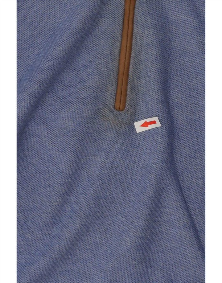 Massimo Dutti Hombre Jersey Con Cremallera En El Cuello Large Azul Algodón