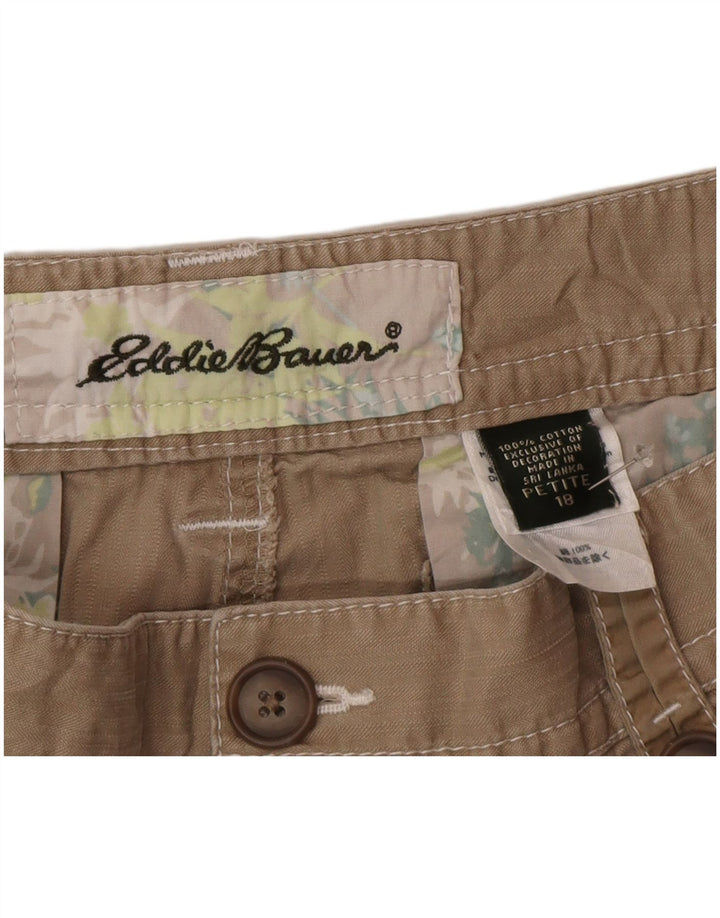 Eddie Bauer Pantalones cortos cargo pequeños para mujer US 18 2XL W38 Algodón beige