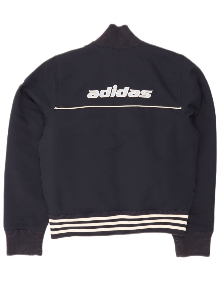 Adidas - Chaqueta bomber gráfica para mujer, Reino Unido 12, poliéster azul marino mediano