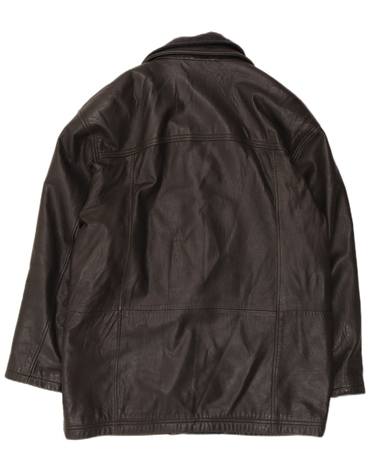 Trapper Chaqueta de cuero para hombre EU 52 XL Cuero negro