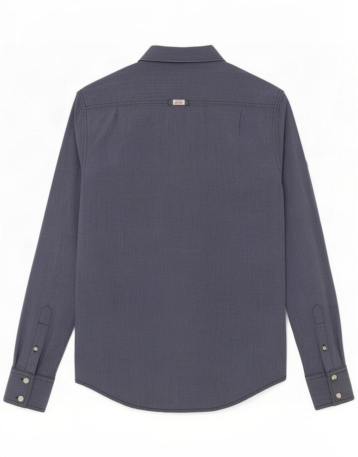 Camisa Superdry para hombre de algodón azul medio