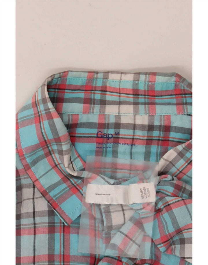 Camisa Gap De Corte Clásico De Algodón A Cuadros Azul Medio