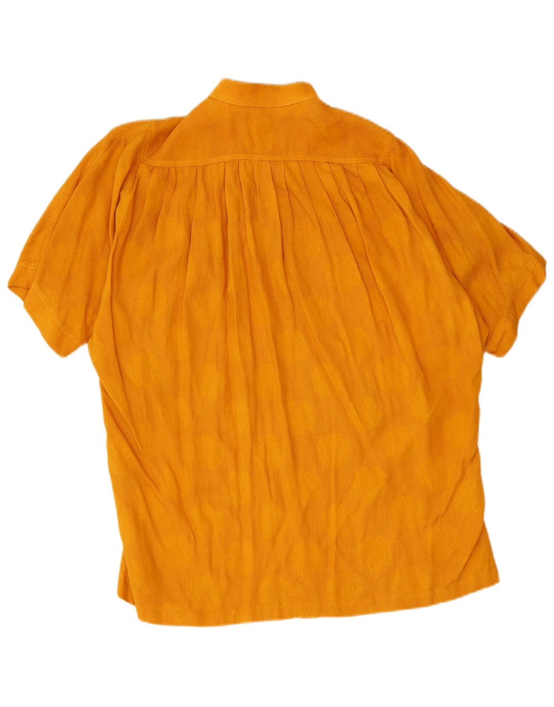 Vintage mujer jersey camisa blusa EU 40 medio amarillo floral