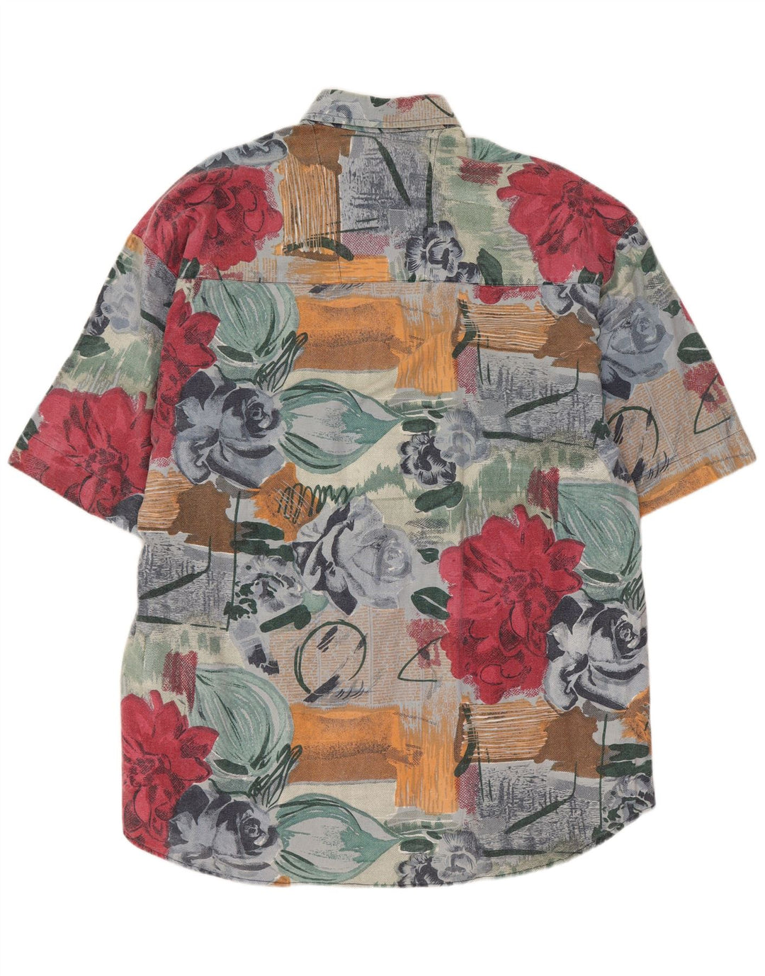 Dubin Camisa de manga corta para hombre de algodón floral multicolor mediano hawaiano