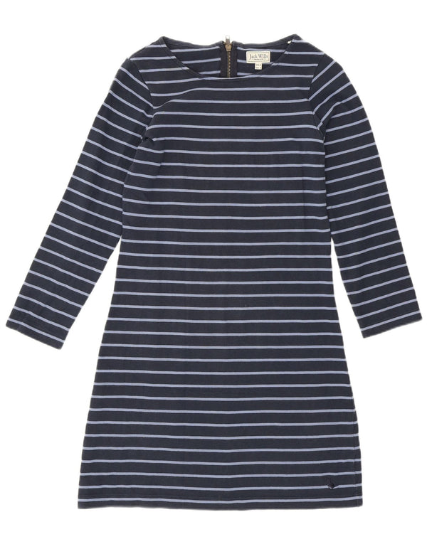 Jack Wills Vestido estilo camiseta de manga larga para mujer UK 8 Small Azul marino a rayas