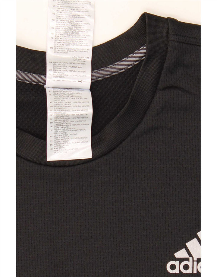 Adidas Hombre Aeroready Top Manga Larga Grande Negro Colorblock Poliéster