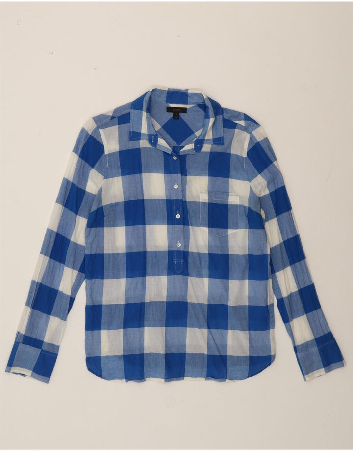 J. Crew Camisa tipo jersey para mujer US 10 Grande Azul Gingham Algodón