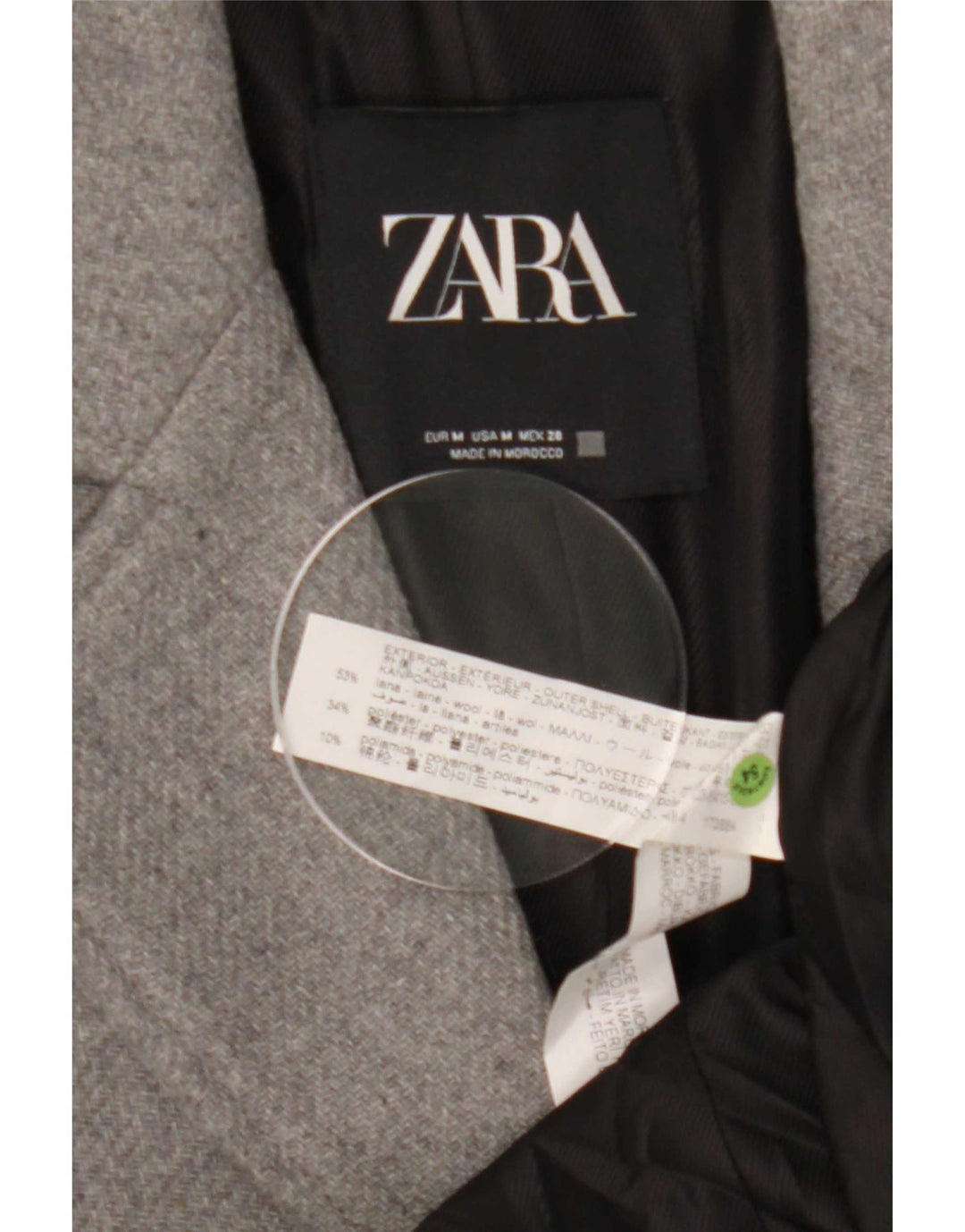 Zara Mujer Abrigo UK 42 Lana Gris Medio