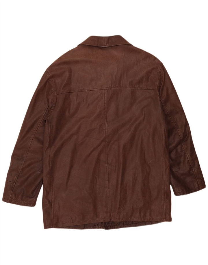Conbipel Chaqueta de cuero para hombre IT 52 Cuero marrón grande