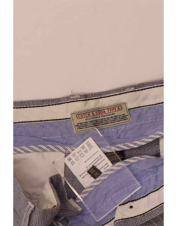 Pantalones cortos chinos Scotch & Soda para hombre W30 Algodón de pata de gallo azul medio