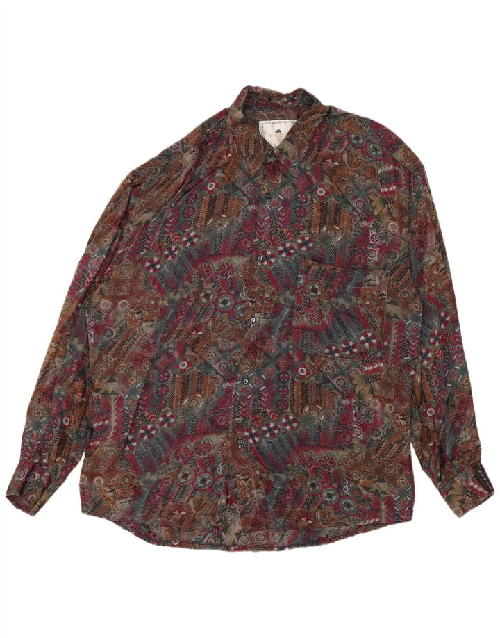 Camisa Tipo' S Hombre Holgada De Viscosa Floral Multicolor Pequeña
