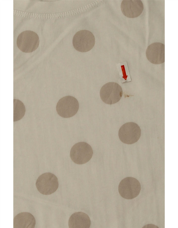 Zara Camiseta Mujer Top UK 40 Mediano Lunares Blancos