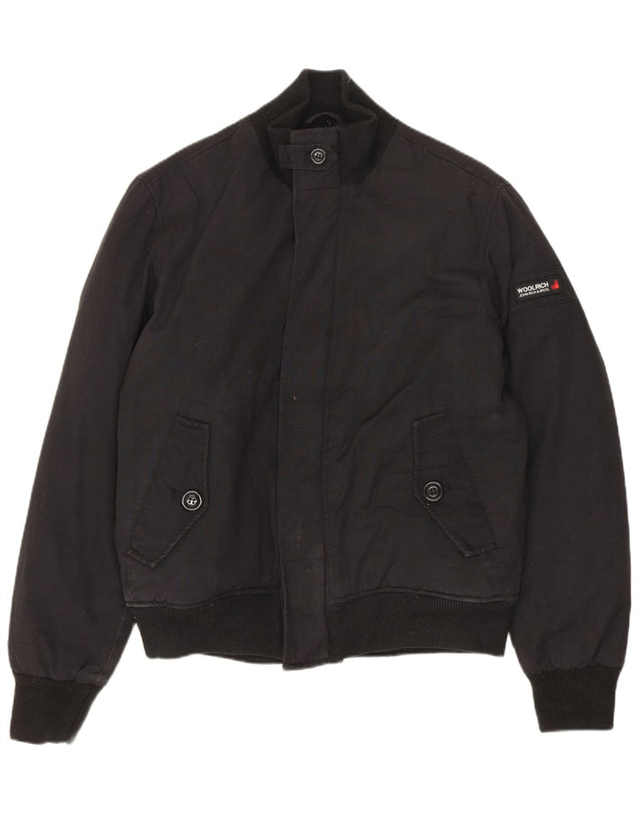 Woolrich Chaqueta cortavientos bomber para hombre UK 36 Small Poliéster negro