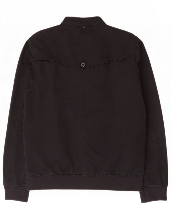 Pretty Green Chaqueta Bomber para Hombre UK 40 Grande Algodón Negro