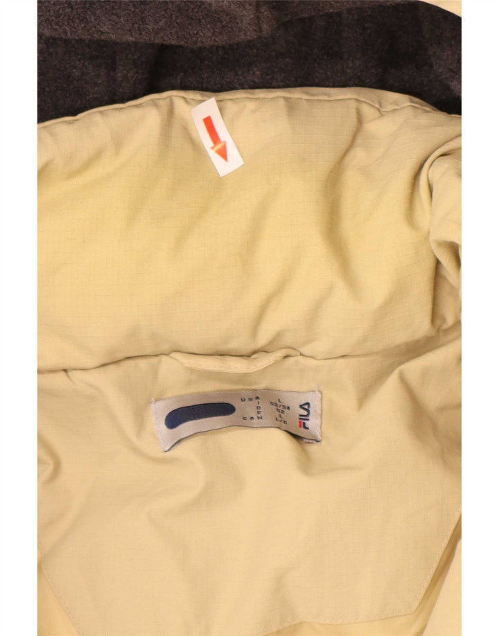 Fila Abrigo acolchado con capucha para hombre UK 40 Large Beige Poliamida