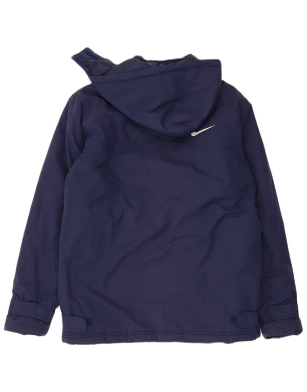 Nike Chaqueta cortavientos con capucha para niños 13-14 años XL Azul marino Poliéster
