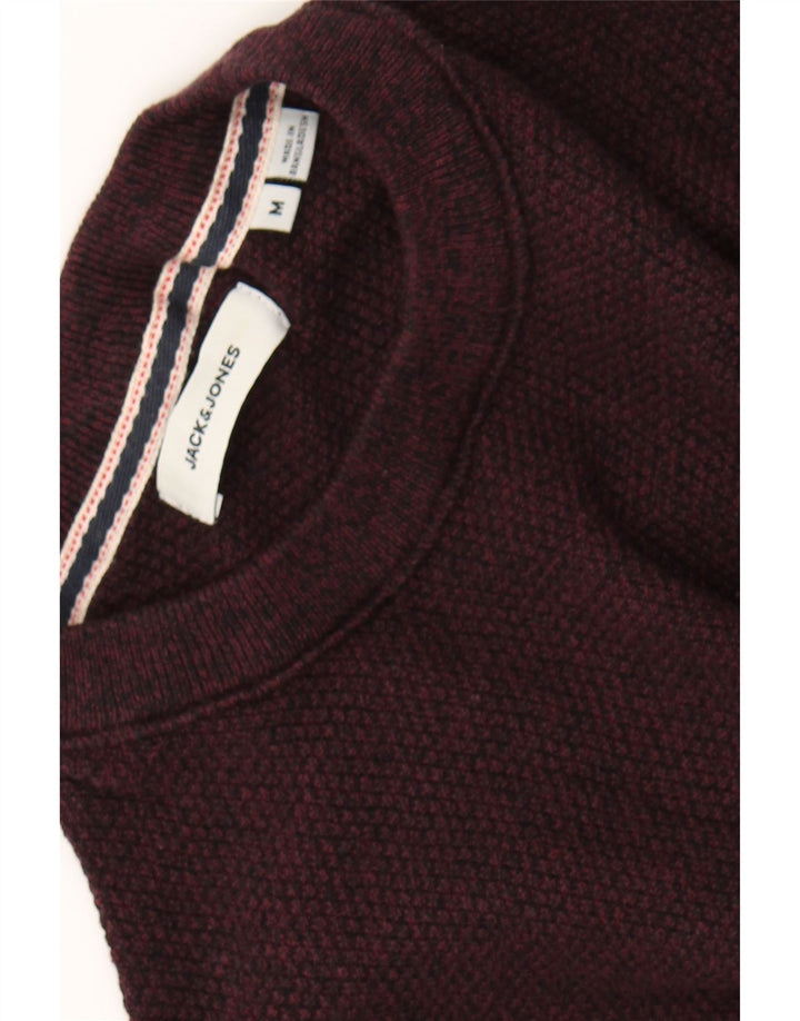 JACK & JONES Mens Crew Neck Jumper Sweater Medium Burgundy Cotton Vintage Jack & Jones and Second-Hand Jack & Jones from Messina Hembry 