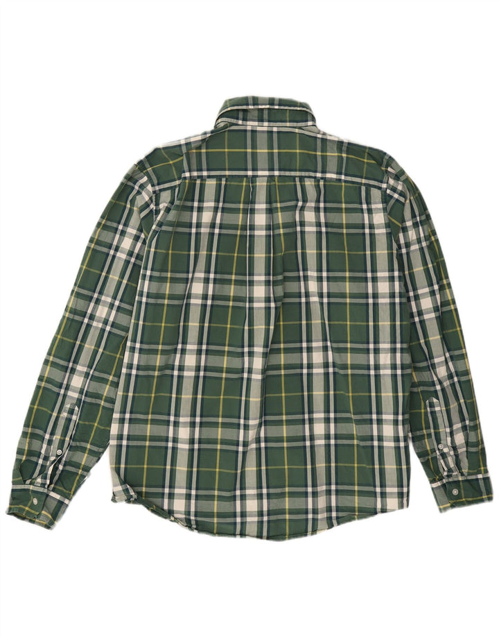 Eddie Bauer Camisa de corte clásico para hombre de algodón a cuadros verdes grandes